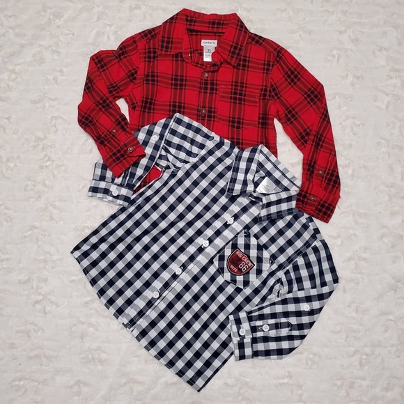 Carter's Other - 🅱️undle of 2 Plaid Button Down Shirts